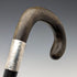 1918 British antique men's pure silver decorated horn handle walking stick 82cm